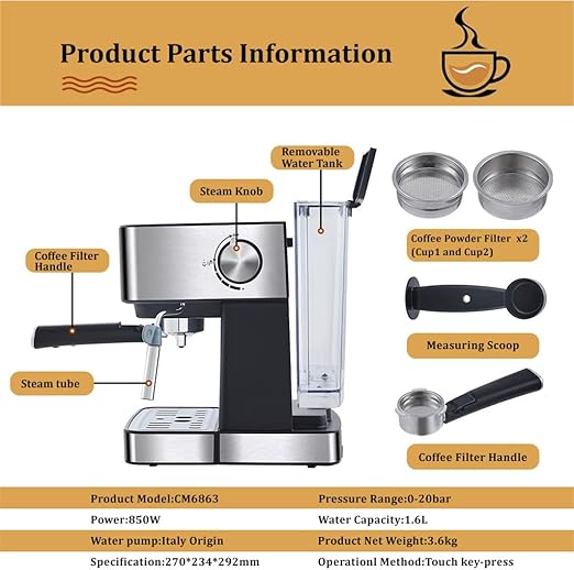 ☕ Electric Coffee Machine ⚡ Barista Style at Home 🏡✨