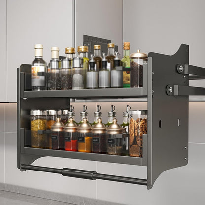 🏡 Pull-Down Kitchen Organizer 🍳 Space-Saving Storage ✨