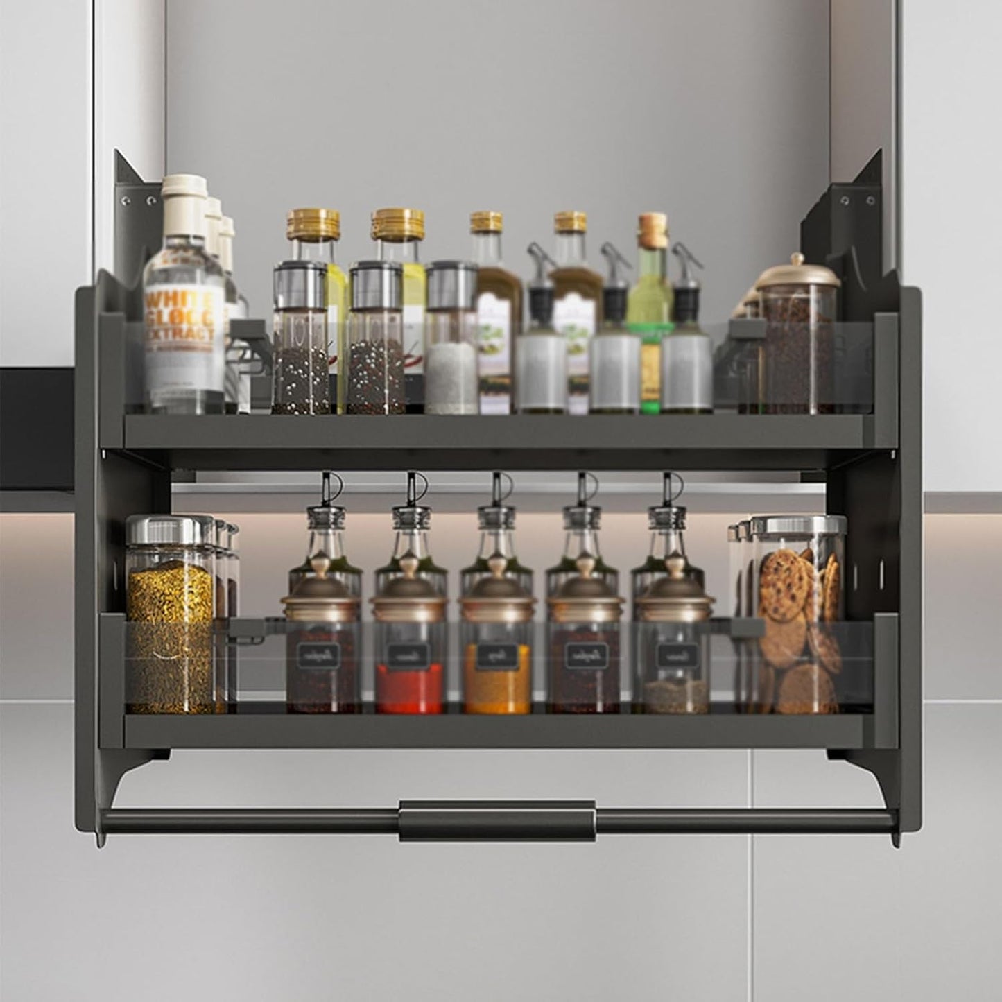 🏡 Pull-Down Kitchen Organizer 🍳 Space-Saving Storage ✨