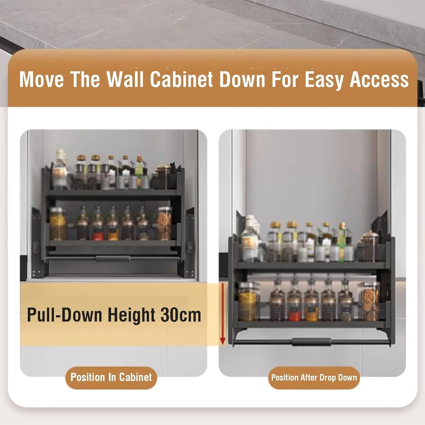 🏡 Pull-Down Kitchen Organizer 🍳 Space-Saving Storage ✨